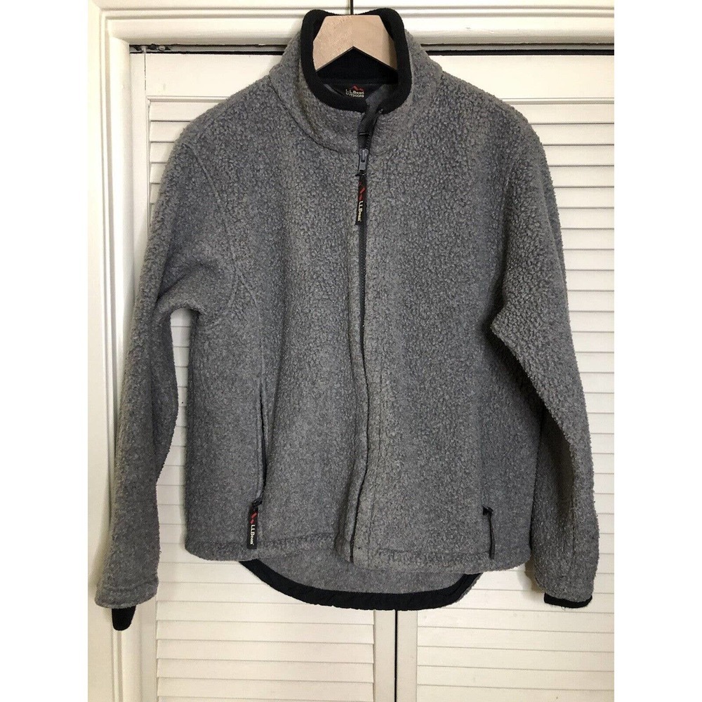 LL Bean Outdoors Jacket Women's Size Medium Regular Gray Fleece